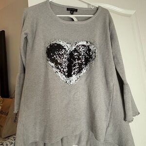 Sweater with sequined heart